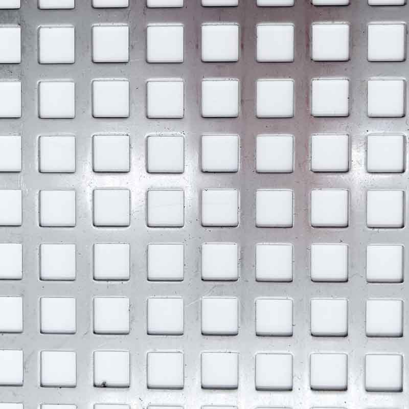 Lochbleche Werkstoff 1.4301 - Quadratlochung gerade Reihe - 1,5 x 1000 x 2000 mm - Lochung: 10mm - Teilung: 15mm