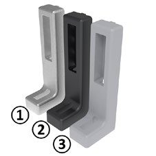 Winkelstellfuß ohne Verstellung, 40×40 mm – Beispielabbildung