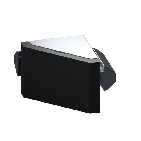 Winkelsatz MIDI 30 × 30 mm, Nut 8 mit Abdeckkappe (3D-Rendering des montierten Satzes) – Ansicht isometrisch