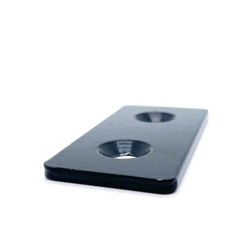 Lasche schwarz lackiert, 80×40 mm – Foto