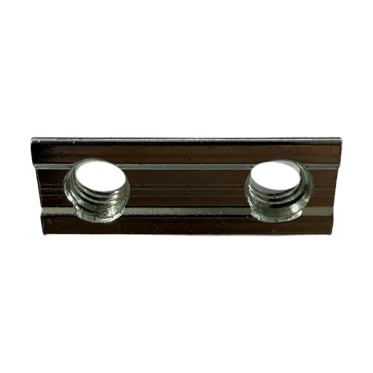 Doppelnutenstein einschwenkbar Nut 6, 2×M6, 28 mm – Foto, Ansicht von oben